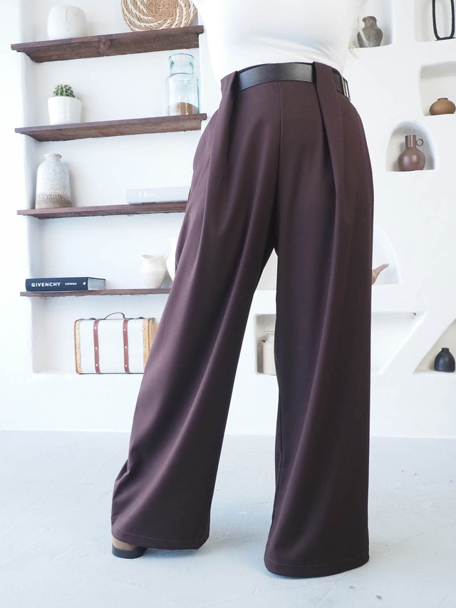 Calças Pantalona Com Cinto