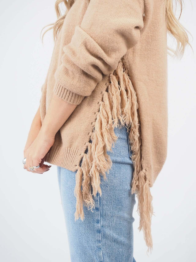 Fringed Knit Sweater