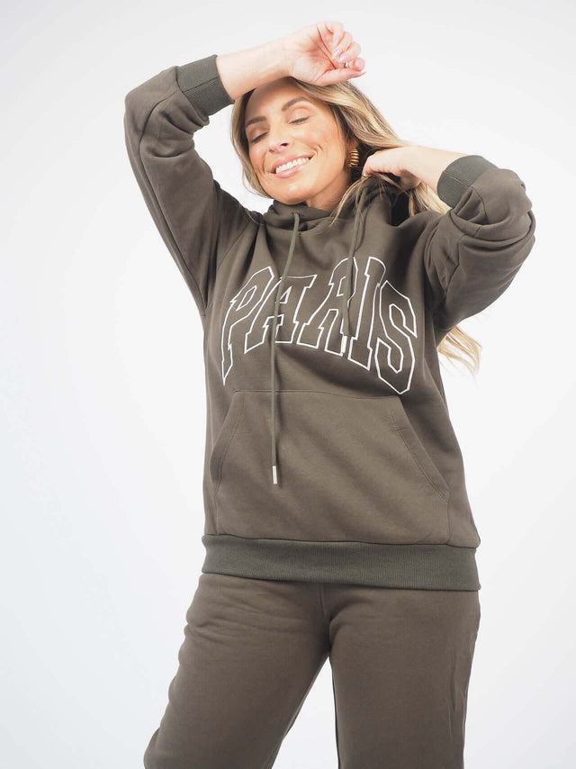 Sweatshirt Paris Com Capuz