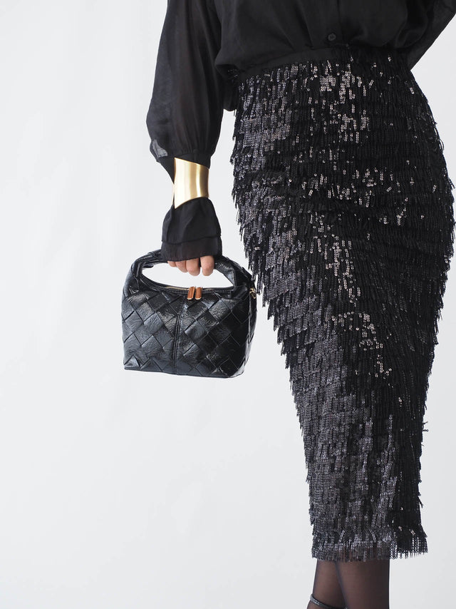 Mini Handbag with Gold Zippers