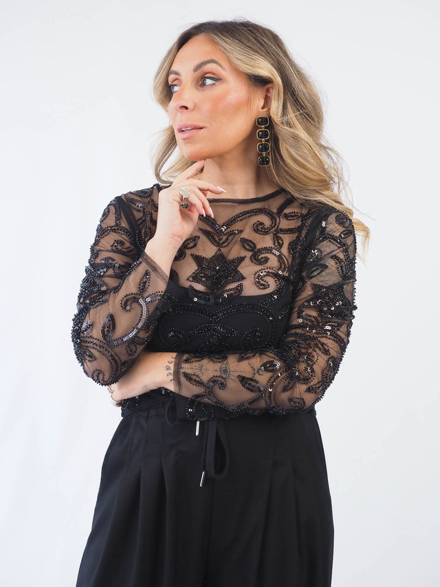 Transparent Shirt with Glitter