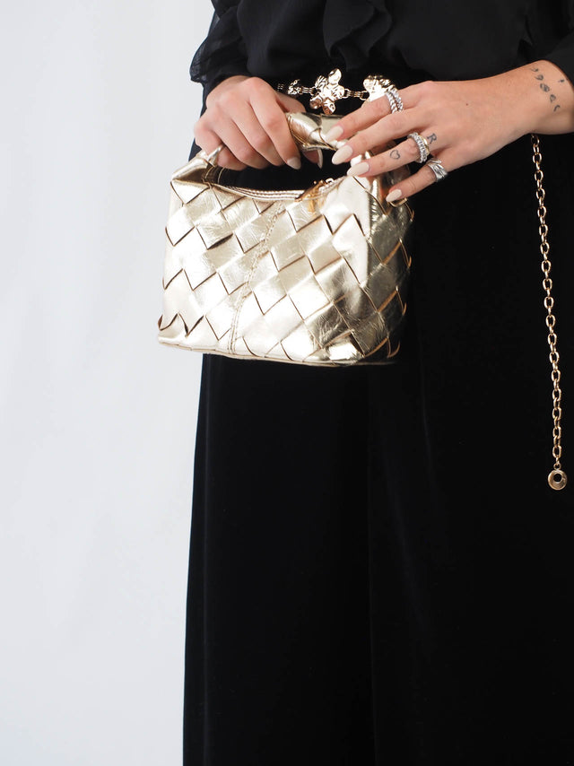 Mini Handbag with Gold Zippers