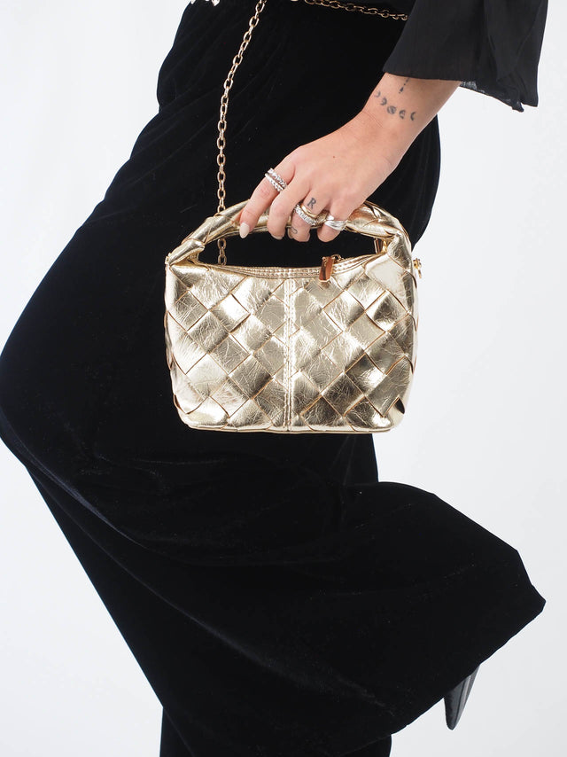 Mini Handbag with Gold Zippers