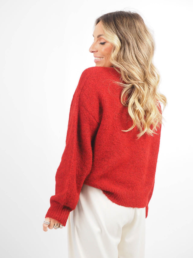 Knitted Sweater with Collar