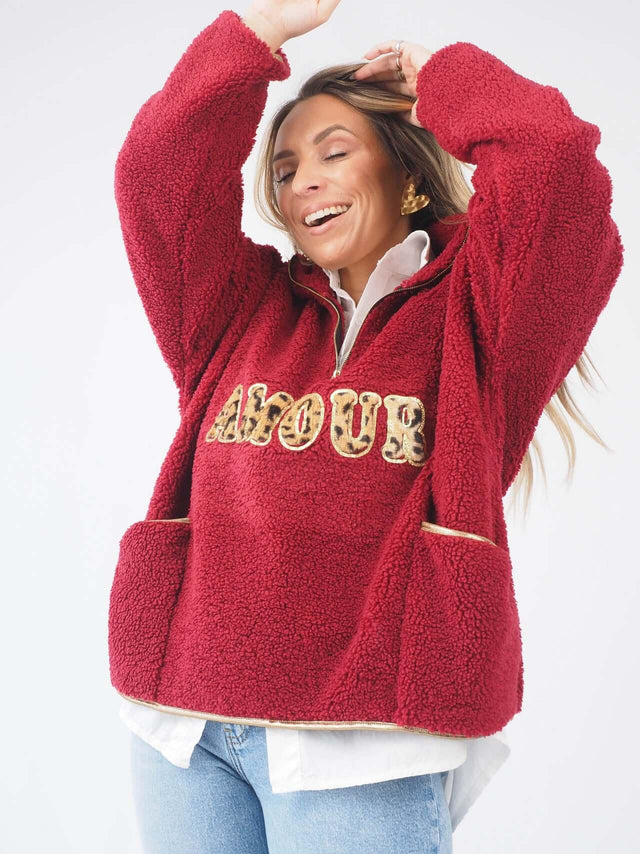 Sweatshirt Fecho Com Pêlo Sintético