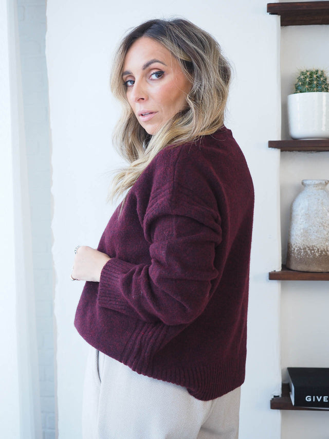 chemise en maille à col montant