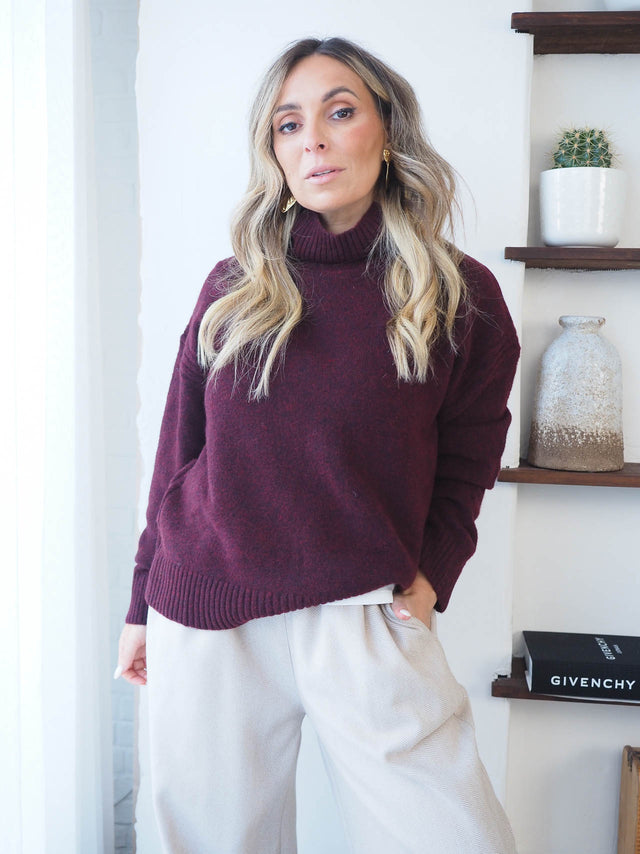 chemise en maille à col montant