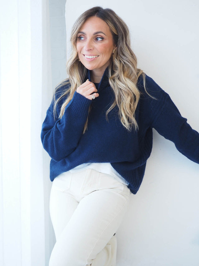 chemise en maille à col montant