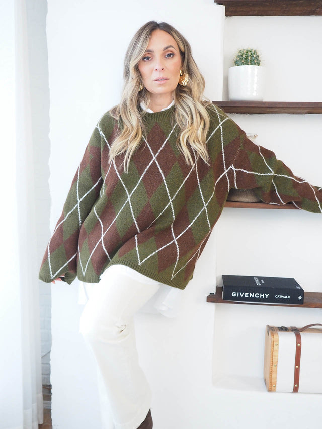 Pull à motif losanges