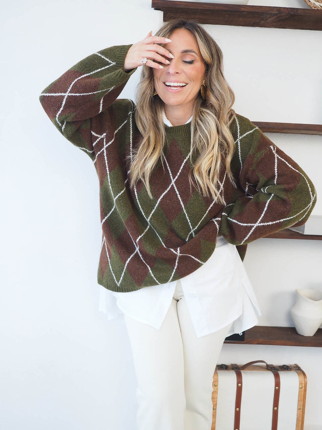 Pull à motif losanges