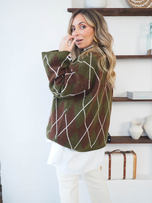 Pull à motif losanges