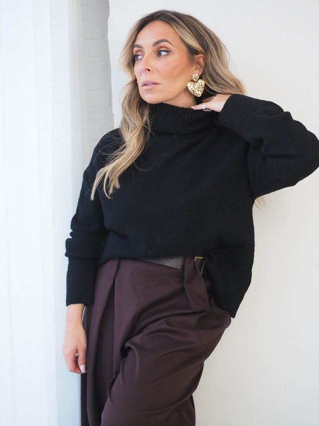 chemise en maille à col montant