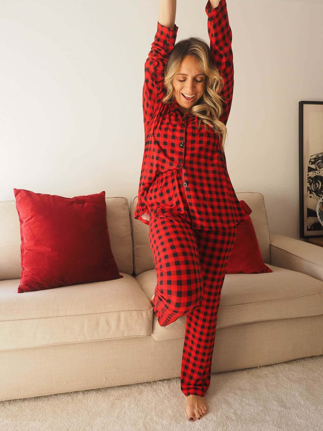 Checkered Button Pajamas