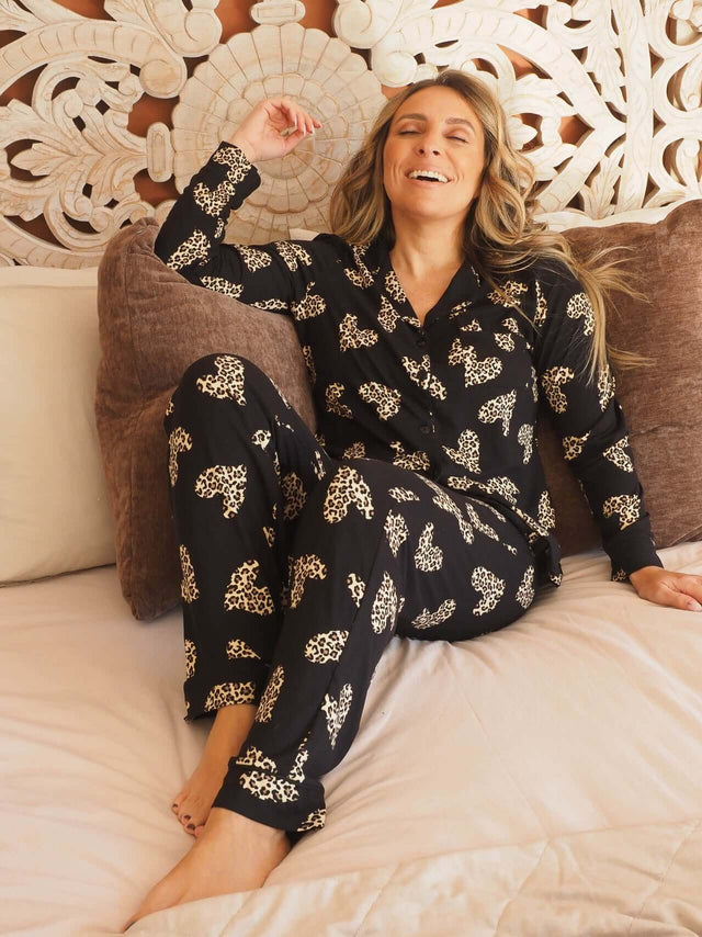 Button Pajamas with Hearts