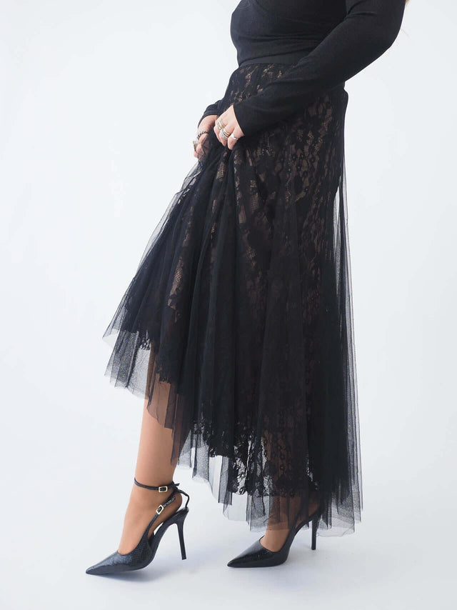 Tulle Skirt with Lace