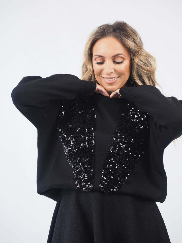 Sequined Knit Sweater