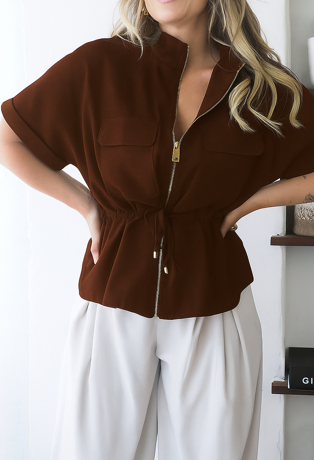 Camisa Safari Com Cordão