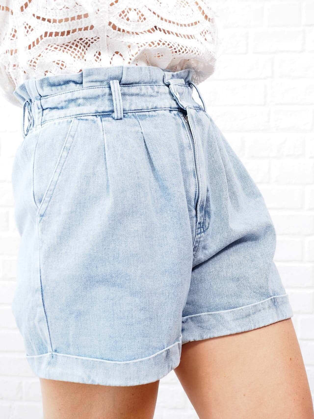 Calções: Calções de Sarja e Ganga - Verão 2022 | Black Peach® - Black Peach: 34.99 € | Cor / Color: azul, verde, ganga | Tamanho / Size: S/M, M/L - Black Peach® - Primavera Verão 2024