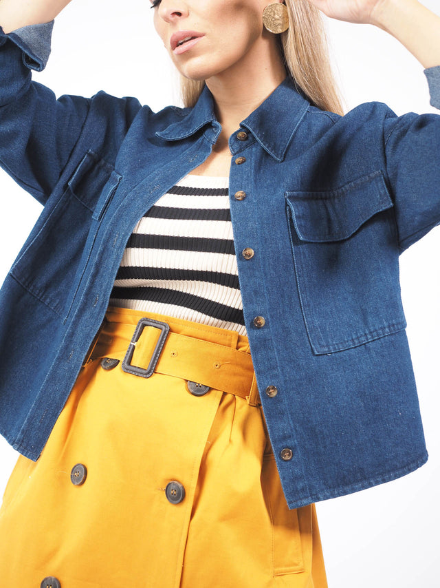 Sobrecamisa de ganga.